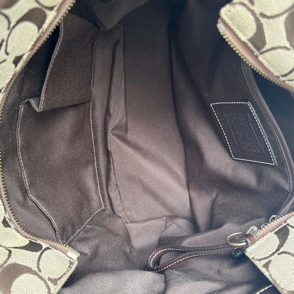 Coach Signature Patchwork Brown Multi Leather Tote Bag F12843 Good